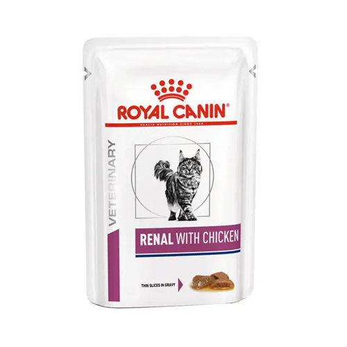 رنال رویال کنین پوچ گربه رویال کنین رنال مرغ Royal Canin Renal وزن 85 گرم