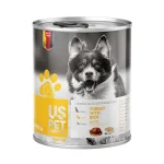 کنسرو سگ یو اس پت پته گوشت گوساله و بوقلمون Us Pet وزن 800 گرم