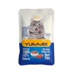 پوچ گربه بالغ یامیکس پته گوشت Yumix وزن 85 گرم