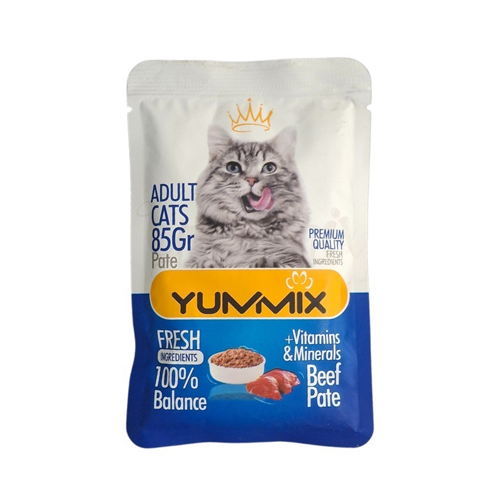 6260378800648 پوچ گربه بالغ یامیکس پته گوشت Yumix وزن 85 گرم