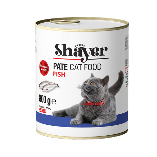 6269811300806 کنسرو گربه بالغ شایر پته ماهی Shayer وزن 800 گرم
