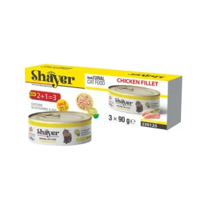 پک کنسرو سه عددی گربه بالغ شایر نچرال مرغ Shayer وزن 270 گرم