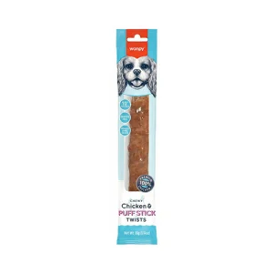 تشویقی سگ ونپی استخوان دورپیچ مرغ Wanpy Chicken & Puff Sticks وزن 55 گرم
