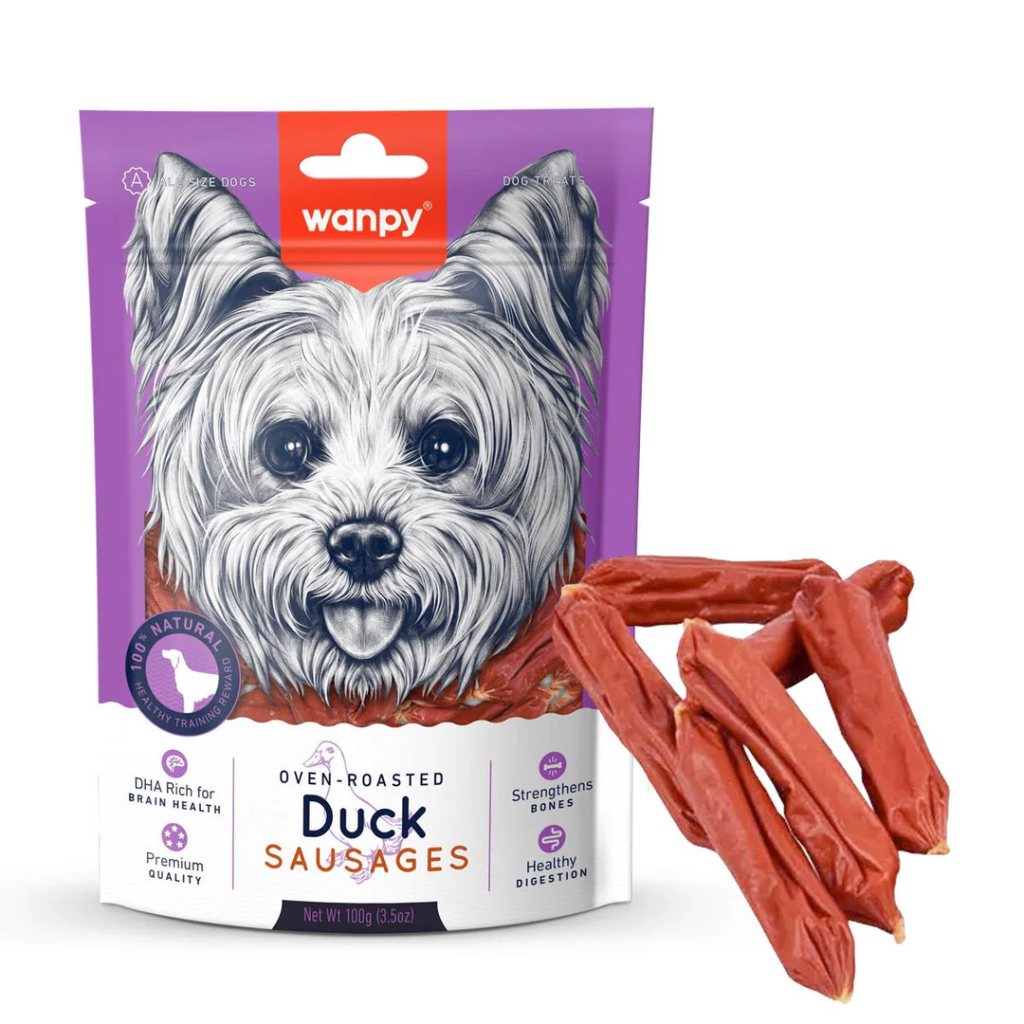 تشویقی سگ ونپی سوسیس اردک Wanpy Sausages وزن 100 گرم