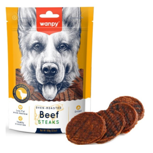 تشویقی سگ ونپی گوشت گاو Wanpy Beef Steaks وزن 100 گرم