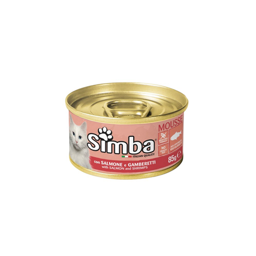 8009470009430 کنسرو گربه بالغ سیمبا موس ماهی سالمون و میگو Simba وزن 85 گرم