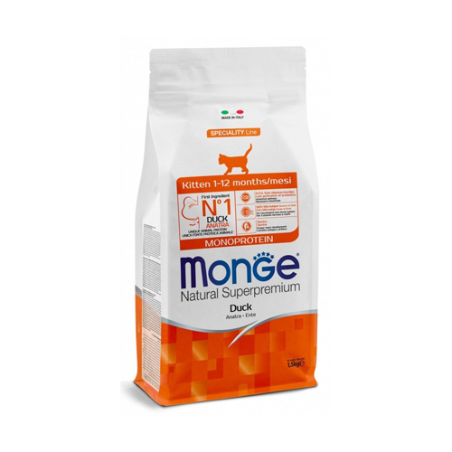 8009470011099 غذای خشک بچه گربه مونژه اردک Monge Kitten وزن 1.5 کیلوگرم