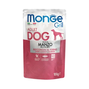 پوچ سگ مونژه چانک گوشت گاو Monge وزن 100 گرم