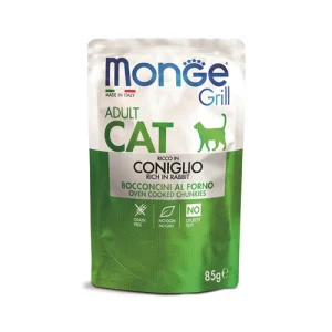 پوچ گربه بالغ مونژه گوشت خرگوش در ژل Monge وزن 85 گرم