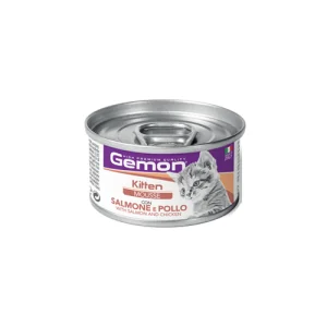 کنسرو بچه گربه جمون موس مرغ و ماهی سالمون Gemon وزن 85 گرم