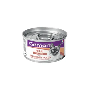 کنسرو گربه بالغ جمون موس مرغ و ماهی سالمون Gemon وزن 85 گرم