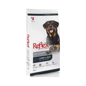 غذای خشک سگ بالغ رفلکس بره و برنج Reflex وزن 15 کیلوگرم