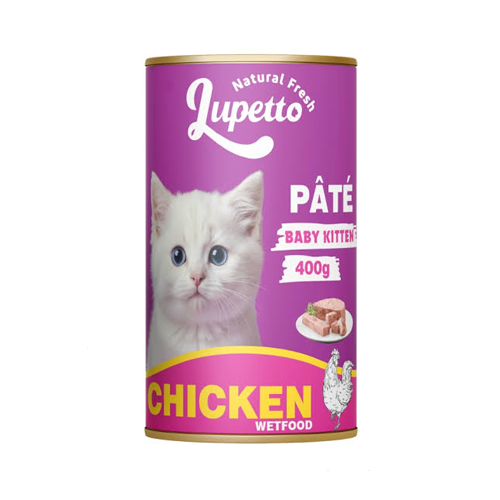 0197802012797888 کنسرو بچه گربه لوپتو پته مرغ Lupetto وزن 400 گرم