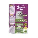 کنسرو گربه بالغ لوپتو سلکت مرغ میکس با نخود فرنگی و کدو سبز Lupetto بسته 6 عددی