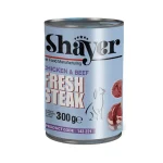 کنسرو سگ شایر استیک مرغ و گوشت Shayer وزن 300 گرم