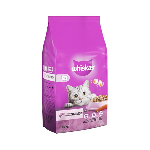 5900951278730 غذای خشک گربه بالغ ویسکاس ماهی سالمون Whiskas وزن 1.9 کیلوگرم