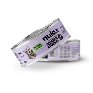 کنسرو گربه بالغ نولوشید نچرال مرغ و بوقلمون Nulo Shid وزن 120 گرم
