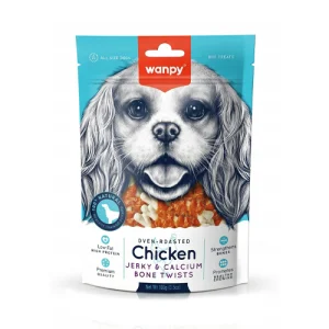 تشویقی سگ ونپی مرغ Wanpy Jerky & Calcium Bone Twists وزن 100 گرم