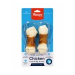 تشویقی سگ ونپی استخوان دورپیچ مرغ Wampy Rawhide Bone بسته دو عددی وزن 60 گرم