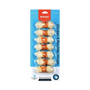 تشویقی سگ ونپی استخوان دورپیچ مرغ Wampy Rawhide Wraps وزن 90 گرم