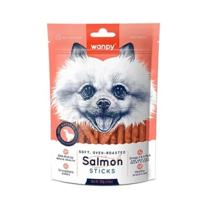 تشویقی سگ ونپی ماهی سالمون Wampy Salmon Sticks وزن 100 گرم