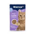 پوچ گربه وینستون ماهی سالمون در سس خامه Winston وزن 100 گرم