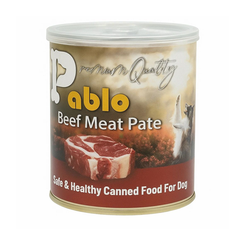 6265717305310 کنسرو سگ بالغ سوپرپرمیوم پابلو پته گوشت گاو Pablo وزن 800 گرم