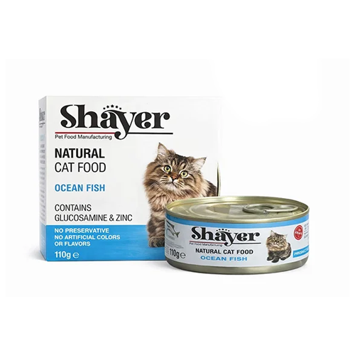 6269811302572 کنسرو گربه بالغ شایر نچرال ماهی اقیانوس Shayer وزن 110 گرم