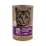 کنسرو گربه بالغ یو اس پت پته گوساله، جوپرک و تخم گشنیز Us Pet وزن 430 گرم