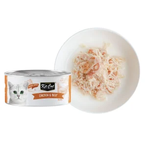 کنسرو گربه بالغ کیت کت مرغ و گوشت در ژل Kit Cat وزن 80 گرم