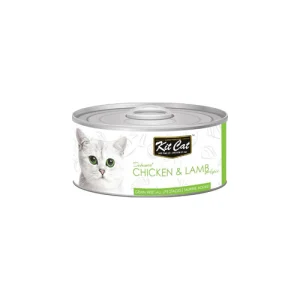 کنسرو گربه بالغ کیت کت مرغ و بره در ژل Kit Cat وزن 80 گرم
