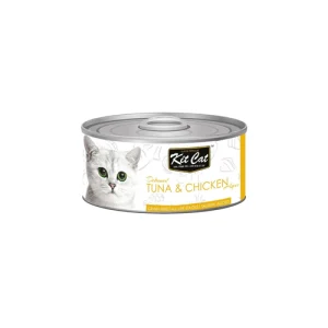 کنسرو گربه بالغ کیت کت ماهی تن و مرغ در ژل Kit Cat وزن 80 گرم