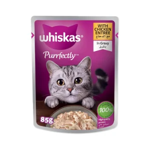 پوچ گربه بالغ ویسکاس مرغ در سس Whiskas وزن 85 گرم