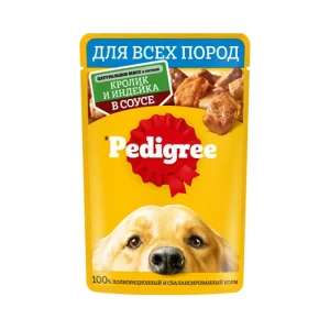 پوچ سگ بالغ پديگري خرگوش و بوقلمون در سس Pedigree وزن 100 گرم