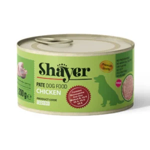 کنسرو سگ بالغ شایر پته مرغ Shayer وزن 200 گرم