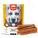 تشویقی سگ ونپی گوشت گاو نواری Wanpy Beef Jerky Slices وزن 100 گرم