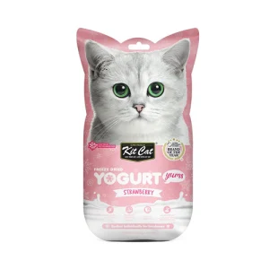تشویقی گربه فریزدراید کیت کت ماست و توت فرنگی Kit Cat بسته ده عددی