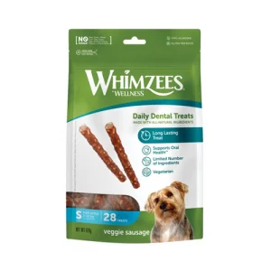 تشویقی سگ دنتال ویمزس Whimzees Veggie Sausage S بسته 28 عددی